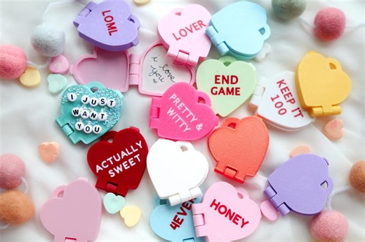 Custom Valentines Heart Locket Keychain | Personalized Showgirl Style Bag Charm, DIY Photo/note Gift - Etsy