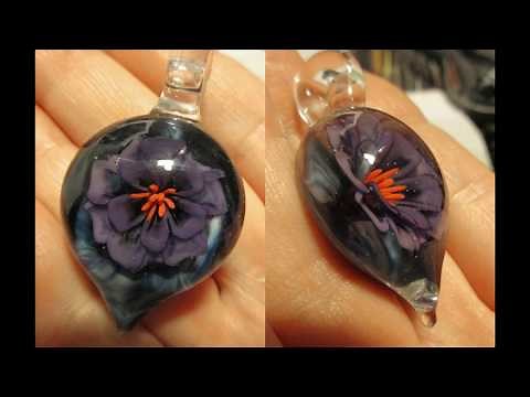 Flower Implosion Pendant Soft Glass Lampwork tutorial by Jeannie Cox