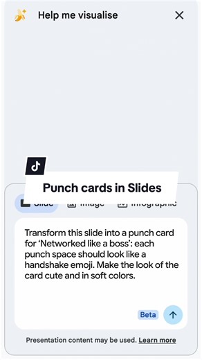 Achieving our goals for 2026 but making it cute 🤗 Create goal punch cards using Nano Banana Pro 🍌 in Google Slides.