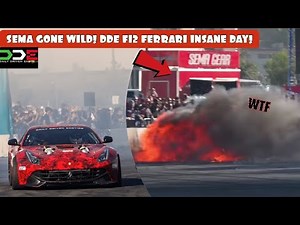 TERRIFYING CRASH!!😯SEMA HOONIGAN BURNYARD! DDE F12 FERRARI(CRAZY FOOTAGE!)ALEX CHOI WESTEN CHAMPLIN