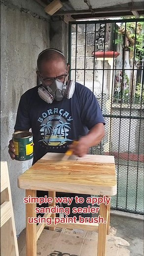 simple way to apply sanding sealer using paint brush.. #diy #woodworking #viral #viralshorts