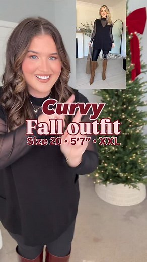 Recreating this Fall Pinterest Thanksgiving day inspired outfit as a size 18/20 🤎🥧🌾 Comment “OUTFIT” to get links 🔗 Style inspo from the queen @im_lola__ Chic black sweater vest, mesh long sleeve layering top, faux leather leggings wide calf boots! #amazon #amazonfashion #thanksgivingoutfit #plussizefashion #fallfashion #outfitoftheday #everydaystyle #styleinspo #affordablefashion | Ashley Behrends