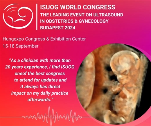 ISUOG World Congresses offer amazing opportunities for learning, networking, and debating, all focused on improving women's health. Past delegates rave: “ISUOG WC is by far the best event on US in O&G. There is no counterpart in the field and no way you can miss it.” Register now and experience it for yourself! https://bit.ly/3QvrK07 #ISUOG2024 #WomensHealth | International Society of Ultrasound in Obstetrics and Gynecology (ISUOG)