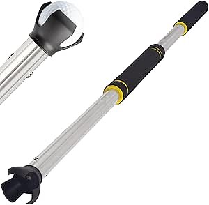 Greeilky Golf Ball Retriever for Putter, Golf Ball Picker Upper for Putter 3-Prong and Pick Up Golf Ball 55 inch Stainless Steel Pipe with Black Soft Sponge Handle