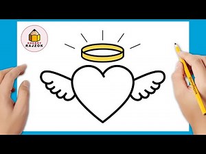 Hogyan rajzoljunk szívet szárnyakkal | Könnyű Rajzok
