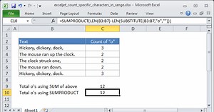 Count specific characters in a range