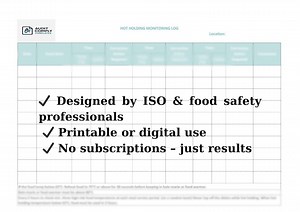 Hot & Cold Holding Log | Excel + PDF Format | HACCP| Food Safety| Temperature Record | Tablet and Printable Template - Etsy