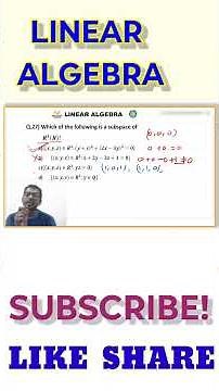 27 linear algebra| how to check given vector space is subspace