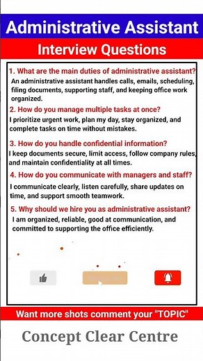 5 Admin Assistant Job Interview Questions and Answers for Freshers
