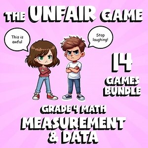 14 UNFAIR Math Games - Measurement & Data - Grade 4 No Prep Review Activity