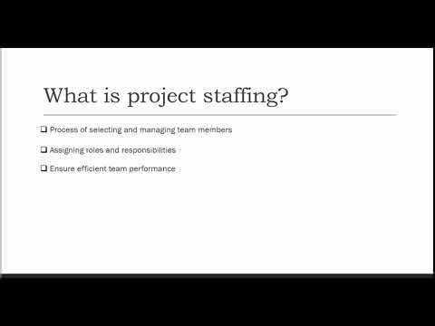 Project scheduling and staffing
