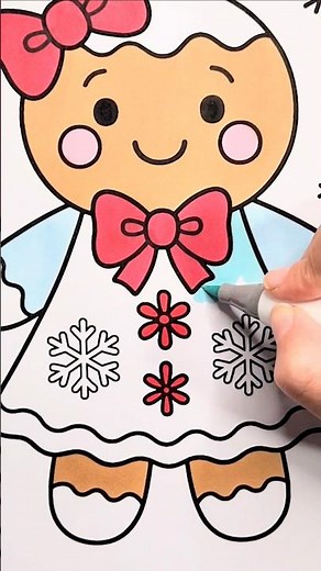 Coloring a Cute GINGERBREAD Cookie #gingerbreadcookies #gingerbread #chrismascoloring #coloring