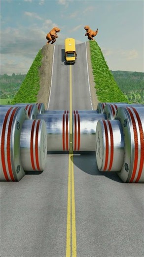 Cargo Vans & School Buses vs Hydraulic Crush - BeamNG.Drive