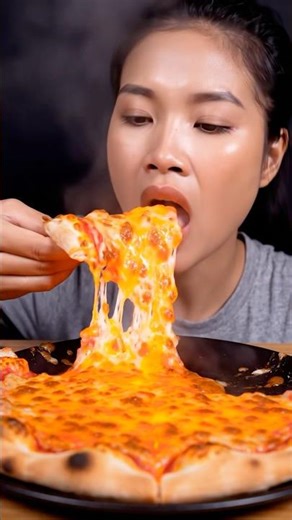 A hot spicy lava pizza eating ASMR 🥵❤️ #asmrshorts #asmrsounds #foodasmr #pizzaasmr #asmr #asmrfood