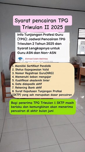 191K views · 626 reactions | Syarat pencairan TPG Triwulan II 2015 #Fbpro #Reels #infoguru #infoppg #gurusd #gurusmk #fyp #masukberanda | Sukmawati Nizam | Facebook