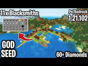 Minecraft GOD Seed with 11 Blacksmiths! 🔥 | Best Village Loot Ever !