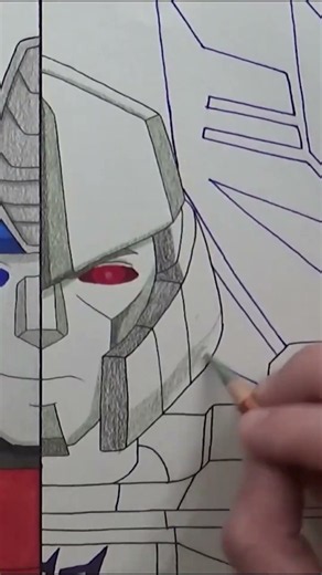 Drawing Optimus Prime vs Megatron from Transformers part 2 #tranformers #optimusprime #megatron