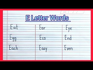 30 Words Starting with Letter E | English Vocabulary | #LearnEnglish