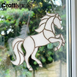 Horse Stained Glass Suncatcher, Handmade Elegant Window Hanging for Living Room or Home Decor, Gift for Equestrian Lovers or Friends - Etsy