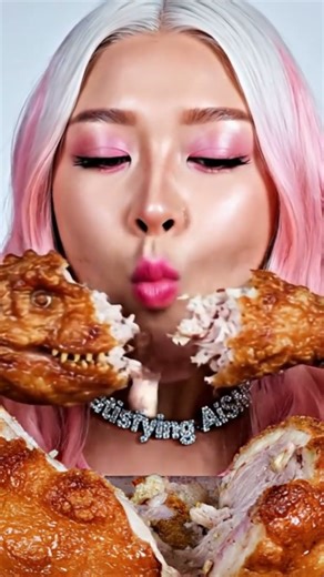 She Eats a Real T-Rex Drumstick Roast?! Hyper Realistic ASMR