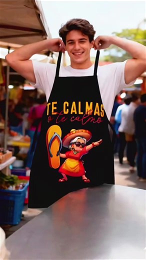 Funny Cartoon Character Print Apron.#videowave #CookingCanBeBeautifulToo #funnycartoon #kitchenware #diyfashiontutorial
