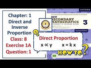 Exercise 1A Question 1 – (Direct proportion) Complete solution – APS Math Class 8.