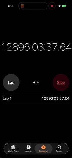 Update on the stopwatch. How long is it now?