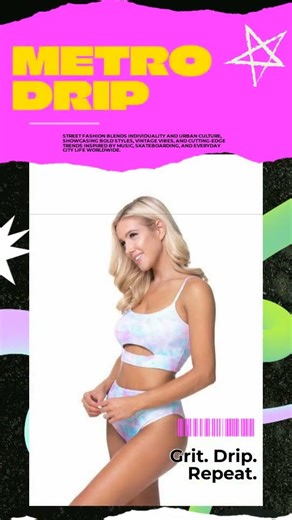 TIE DYE HIGH WAIST BIKINI SET