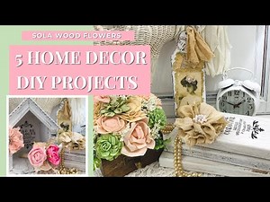 5 HOME DECOR DIY PROJECTS! CHIC FRENCH COUNTRY FARMHOUSE DECOR FOR YOUR HOME