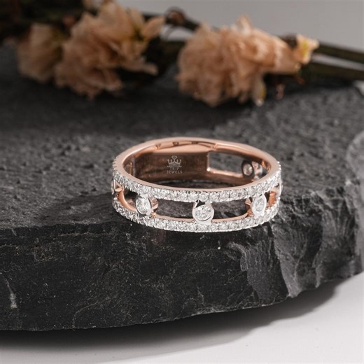 Caged Sparkle Diamond Stacking Ring - Etsy
