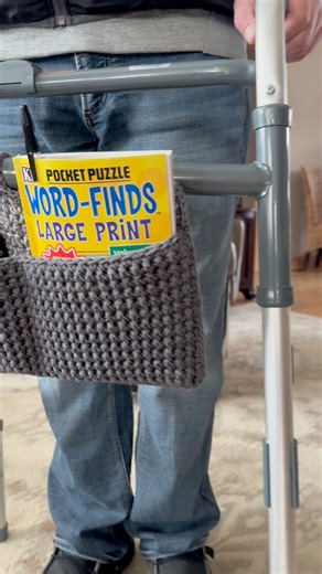 Do you know someone that could use a walker organizer? Say WOCP for the "Walker Organizer Crochet Pattern" link, or go here: https://hearthookhome.com/walker-organizer-crochet-pattern/ #crochet #crocheting #donation #crochetpattern #hearthookhome #hhh #hearthookhomepattern | Heart Hook Home