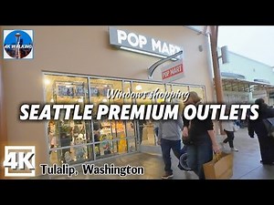 [4K] Window shopping at The Seattle Premium Outlets in Tulalip, north of Seattle in Washington State