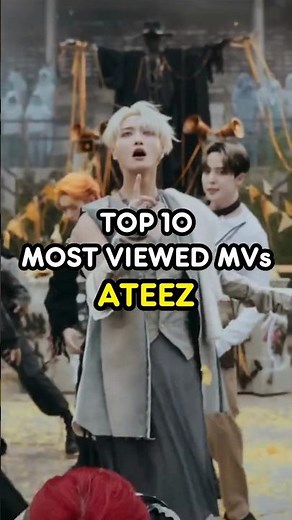 ⭐ TOP 10 ATEEZ'S MOST VIEWED MVs 💛🧡🔥 #ateez #ateezshorts