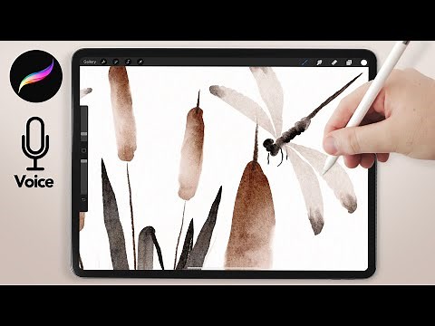 Watercolor Wetlands // SUPER EASY Japanese Zen Naturalist Style Ink Illustration in Procreate