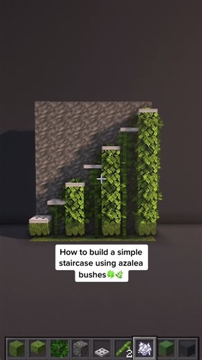 Building a Simple Staircase with Azalea Bushes in Minecraft
