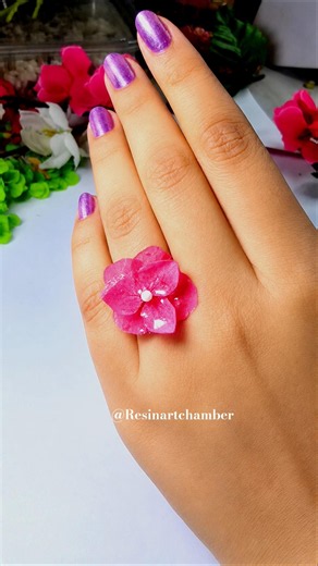 How to Make Resin Flower Ring 😍 Real Dried Flower Adjustable Ring 😍 #jwellery #ring #ytshorts