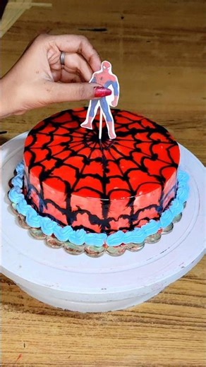 How to Making Spiderman Cake 🕷️🕸️ #shorts #cake #trending #spiderman