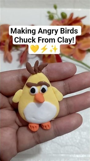 Making Angry Birds Chuck from clay! 💛⚡✨ #ClayArt #DIY #AngryBirds #Chuck #Cute #Shorts #FYP #Viral
