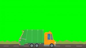 clip-3667509769-animation-loop-garbage-truck-driving-on-road