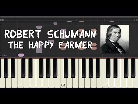Robert Schumann - The Happy Farmer - Piano Tutorial by Amadeus (Synthesia)