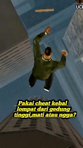 pakai cheat kebal loncat dari gedung tinggi,mati atau ngga?||GTA SA#shorts