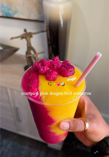 Hydrating 3-Ingredient Smoothie with Pink Dragon Fruit and Mango