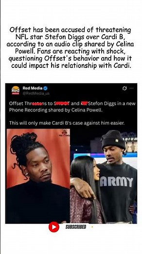 Offset Accused of Threatening Stefon Diggs Over Cardi B — Audio Clip Surfaces #shorts #offset