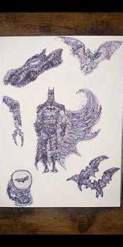 Abstract Batman drawn with both my hands