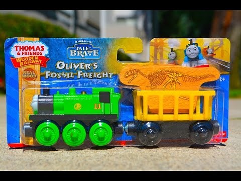 Thomas And Friends OLIVER'S FOSSIL FREIGHT 2014 Wooden Railway Toy Train Review