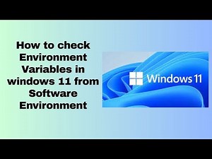 How to check Environment Variables in windows 11 from Software Environment