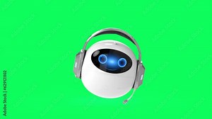 Chatbot or assistant robot chat with speech bubble