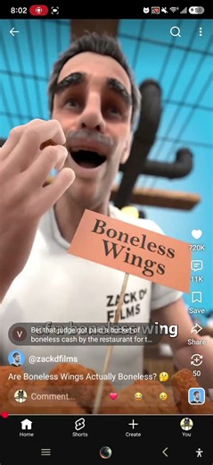 He took a wing of a boneless bite #meme #bonelesswing