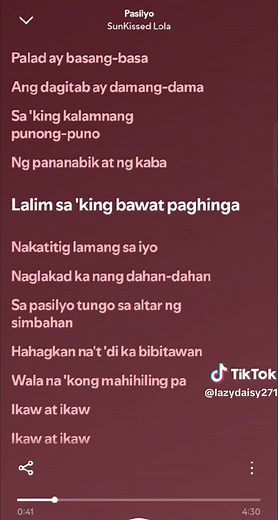 Pasilyo Sunkissed Lola lyrics