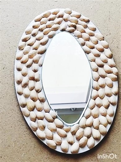 Mirror & Pista shell craft. #artist #artlovers #lipan #mandalaart #mandaladesign #mirrorart #diy